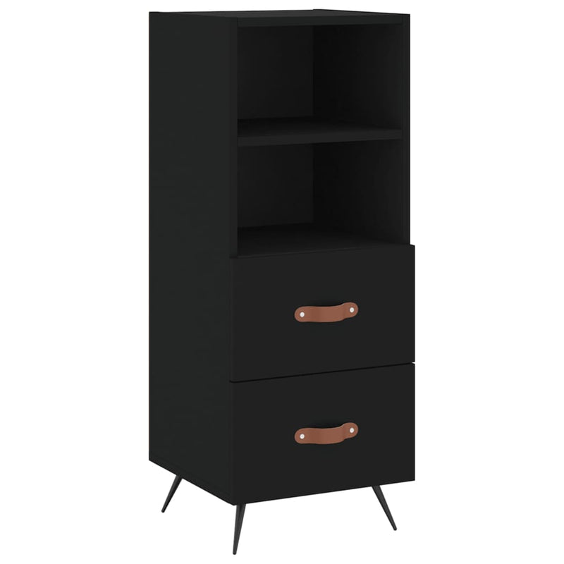 Highboard svart 34,5x34x180 cm konstruert tre