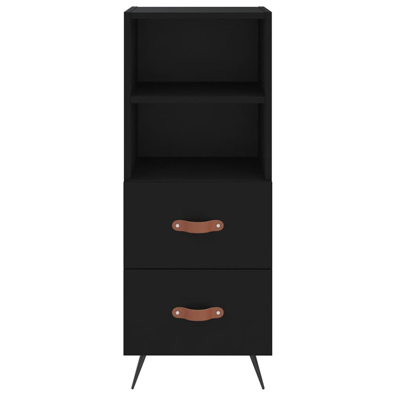 Highboard svart 34,5x34x180 cm konstruert tre