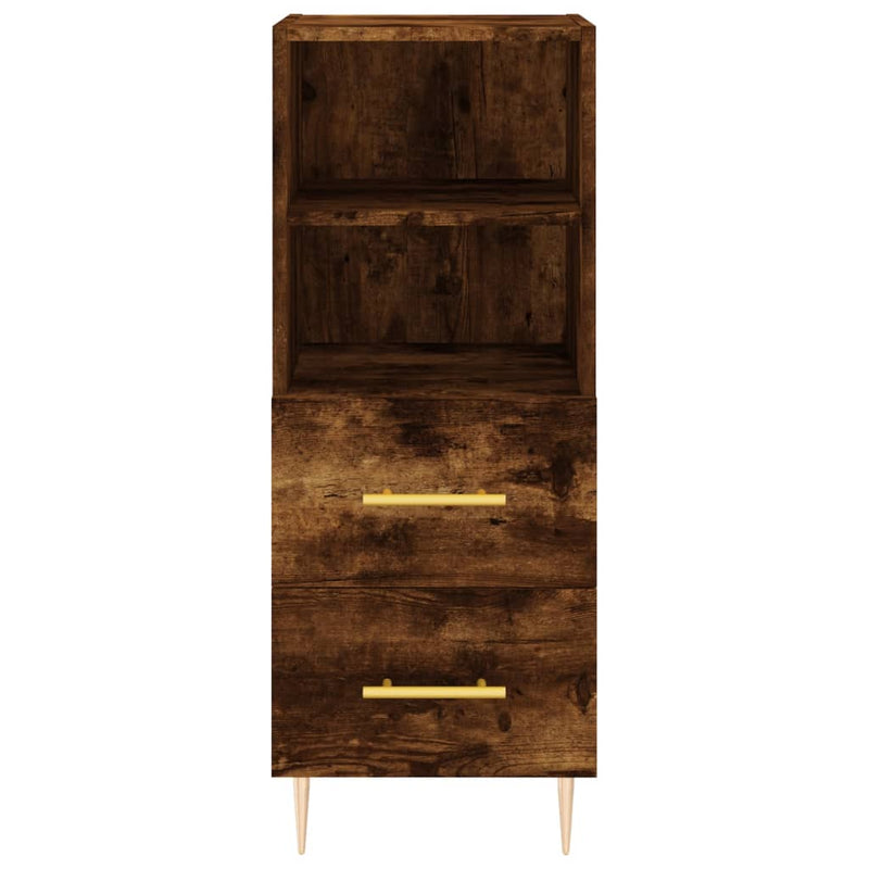 Highboard røkt eik 34,5x34x180 cm konstruert tre