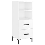 Highboard høyglans hvit 34,5x34x180 cm konstruert tre