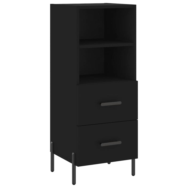 Highboard svart 34,5x34x180 cm konstruert tre