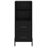 Highboard svart 34,5x34x180 cm konstruert tre