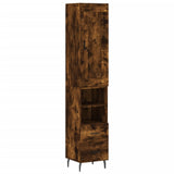 Highboard røkt eik 34,5x34x180 cm konstruert tre