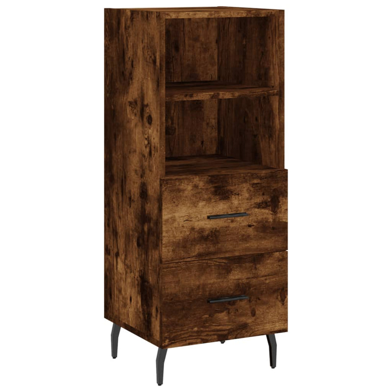 Highboard røkt eik 34,5x34x180 cm konstruert tre