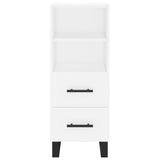 Highboard hvit 34,5x34x180 cm konstruert tre