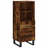 Highboard røkt eik 34,5x34x180 cm konstruert tre