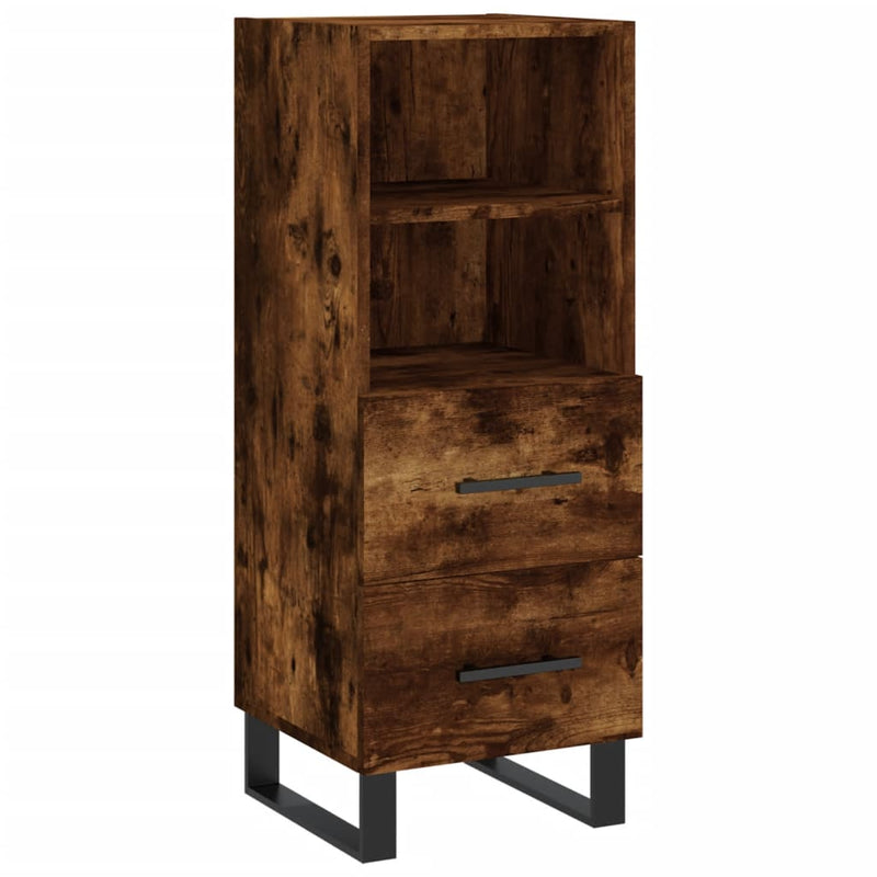 Highboard røkt eik 34,5x34x180 cm konstruert tre