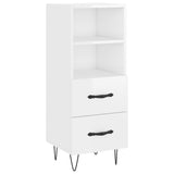 Highboard høyglans hvit 34,5x34x180 cm konstruert tre