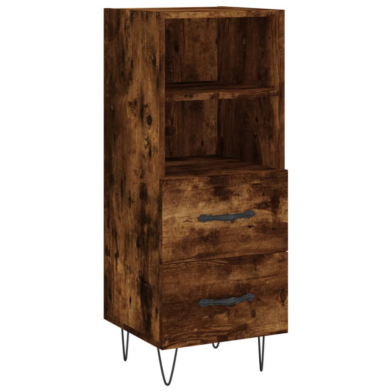 Highboard røkt eik 34,5x34x180 cm konstruert tre