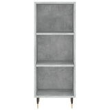 Highboard betonggrå 34,5x34x180 cm konstruert tre