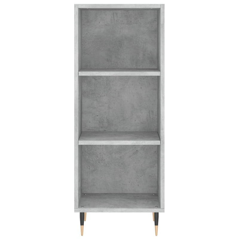 Highboard betonggrå 34,5x34x180 cm konstruert tre