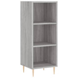 Highboard grå sonoma 34,5x34x180 cm konstruert tre