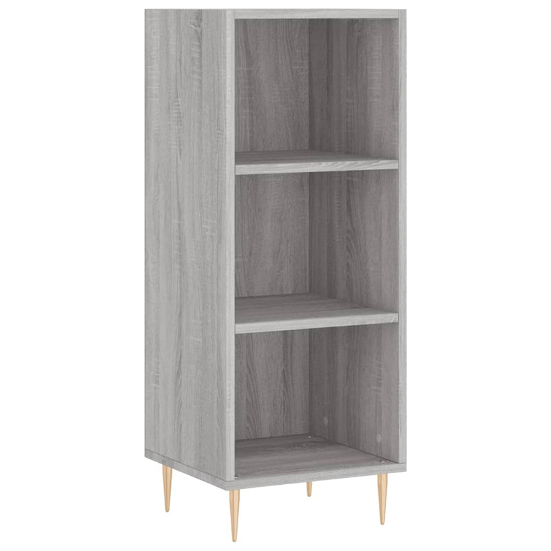 Highboard grå sonoma 34,5x34x180 cm konstruert tre