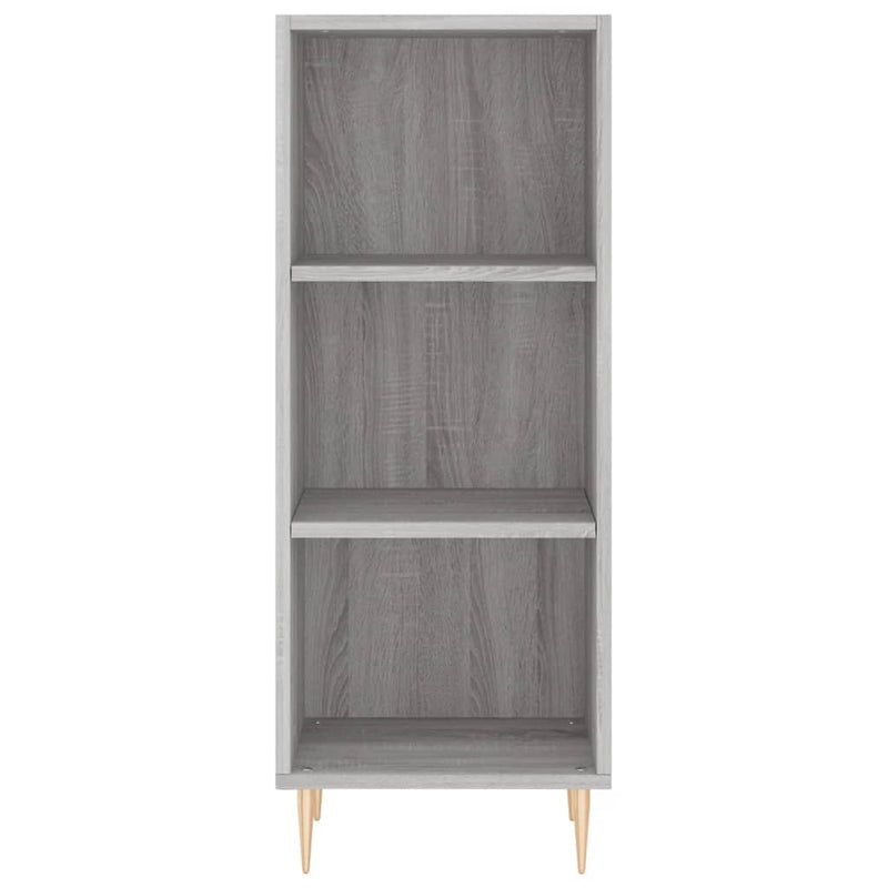 Highboard grå sonoma 34,5x34x180 cm konstruert tre