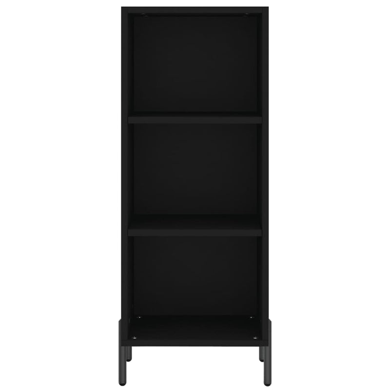 Highboard svart 34,5x34x180 cm konstruert tre