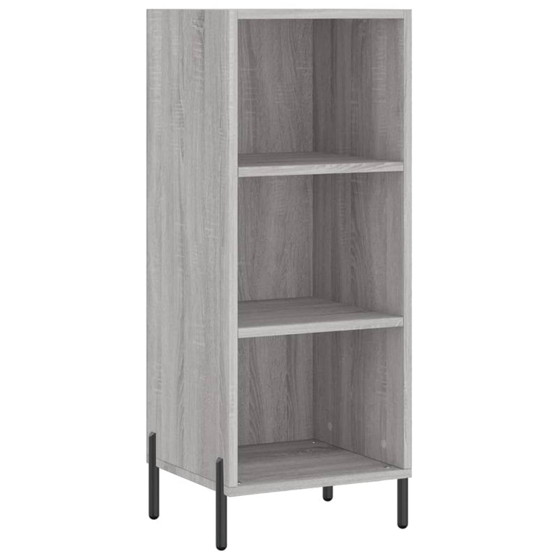 Highboard grå sonoma 34,5x34x180 cm konstruert tre