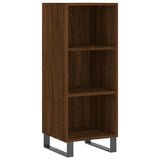 Highboard brun eik 34,5x34x180 cm konstruert tre