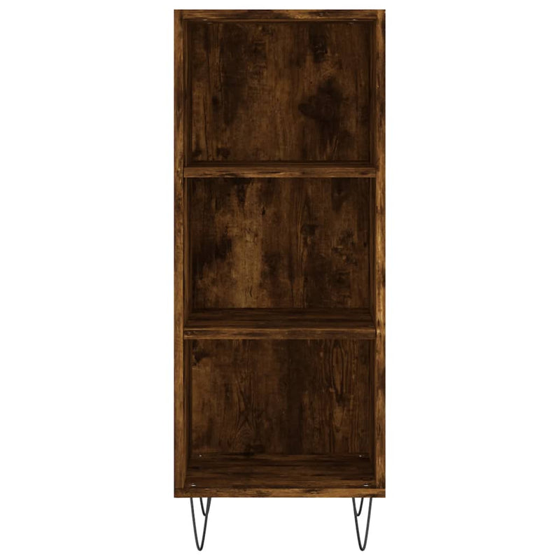 Highboard røkt eik 34,5x34x180 cm konstruert tre