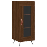 Highboard brun eik 34,5x34x180 cm konstruert tre