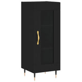 Highboard svart 34,5x34x180 cm konstruert tre