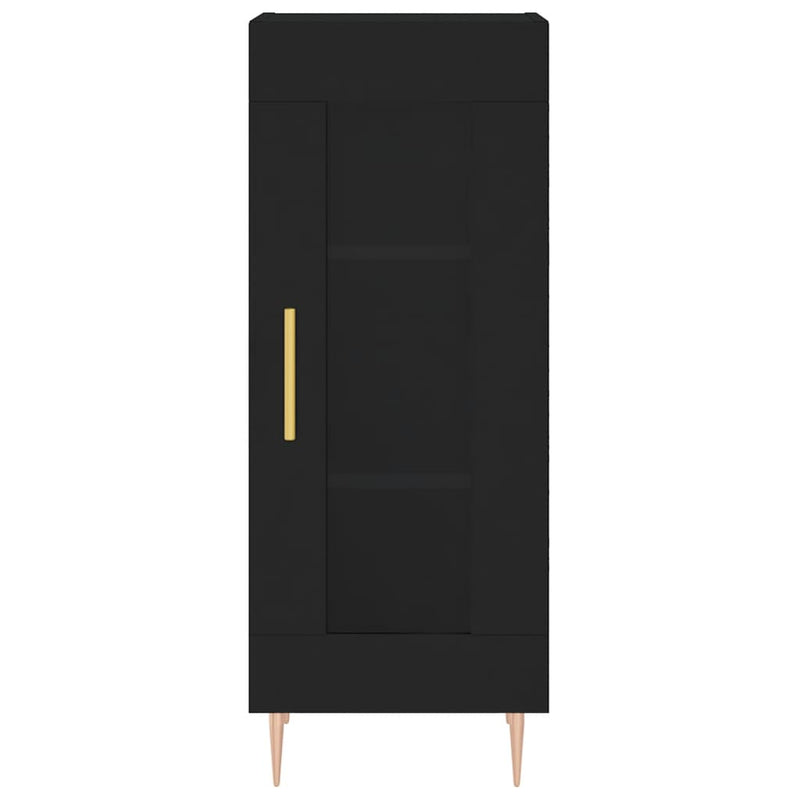 Highboard svart 34,5x34x180 cm konstruert tre