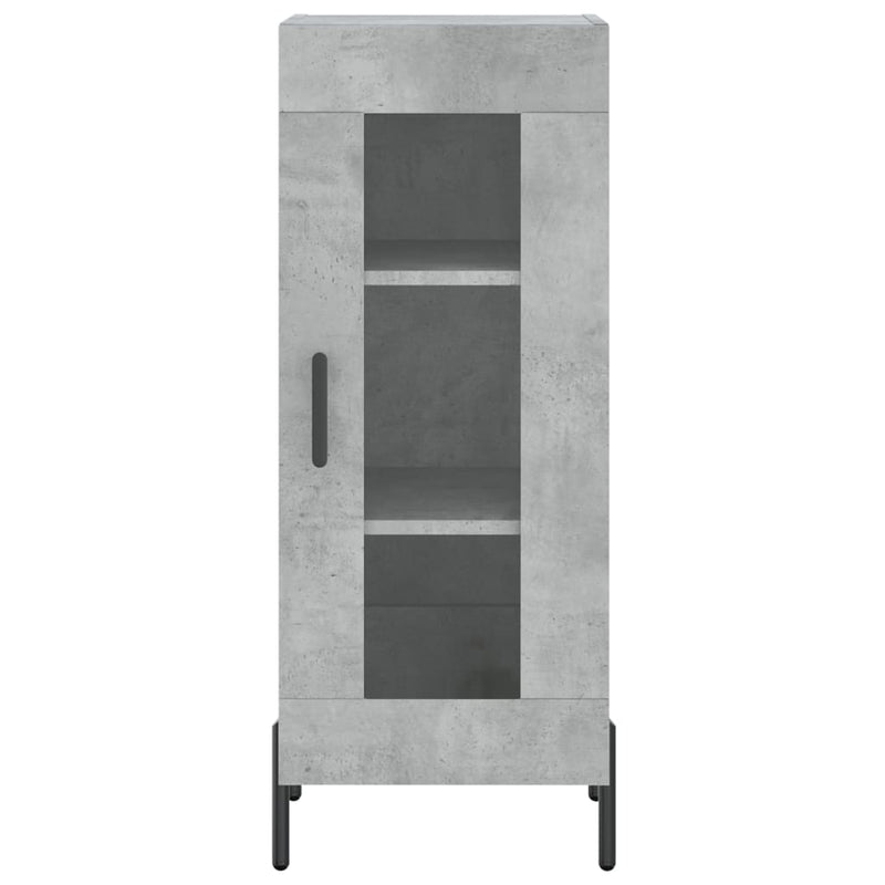 Highboard betonggrå 34,5x34x180 cm konstruert tre