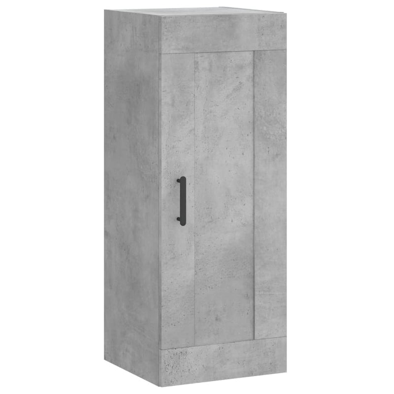 Highboard betonggrå 34,5x34x180 cm konstruert tre