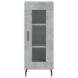 Highboard betonggrå 34,5x34x180 cm konstruert tre