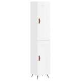 Highboard høyglans hvit 34,5x34x180 cm konstruert tre