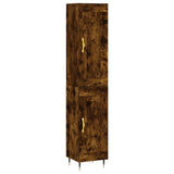 Highboard røkt eik 34,5x34x180 cm konstruert tre