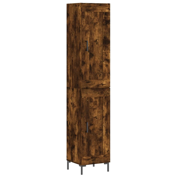 Highboard røkt eik 34,5x34x180 cm konstruert tre