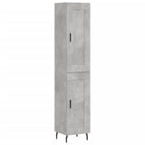 Highboard betonggrå 34,5x34x180 cm konstruert tre