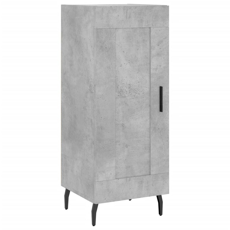 Highboard betonggrå 34,5x34x180 cm konstruert tre