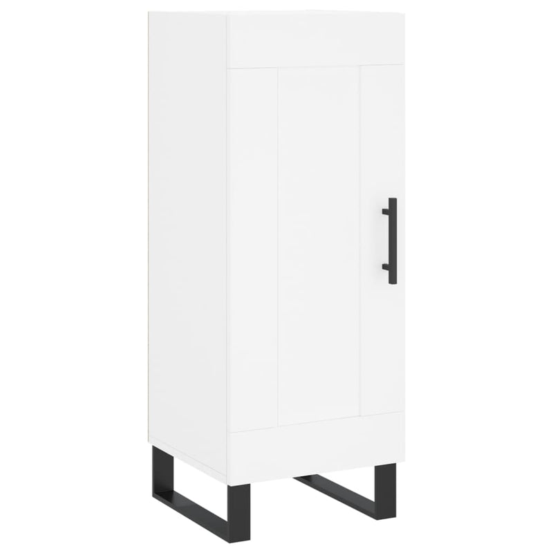 Highboard hvit 34,5x34x180 cm konstruert tre