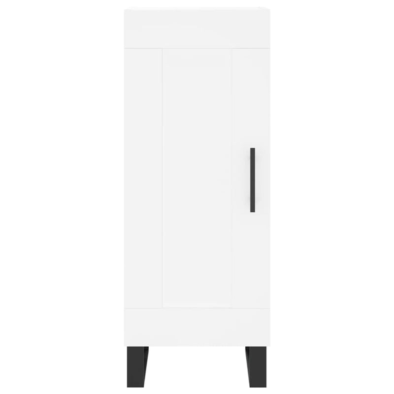 Highboard hvit 34,5x34x180 cm konstruert tre