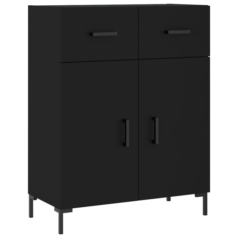 Highboard svart 69,5x34x180 cm konstruert tre