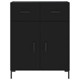 Highboard svart 69,5x34x180 cm konstruert tre