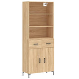 Highboard sonoma eik 69,5x34x180 cm konstruert tre