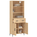 Highboard sonoma eik 69,5x34x180 cm konstruert tre