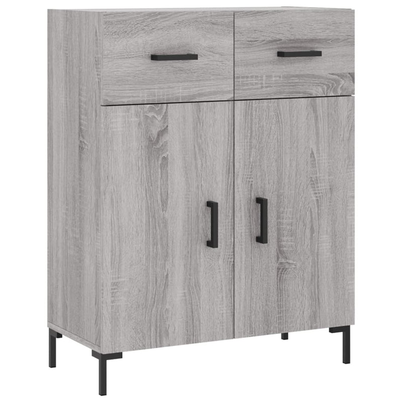 Highboard grå sonoma 69,5x34x180 cm konstruert tre