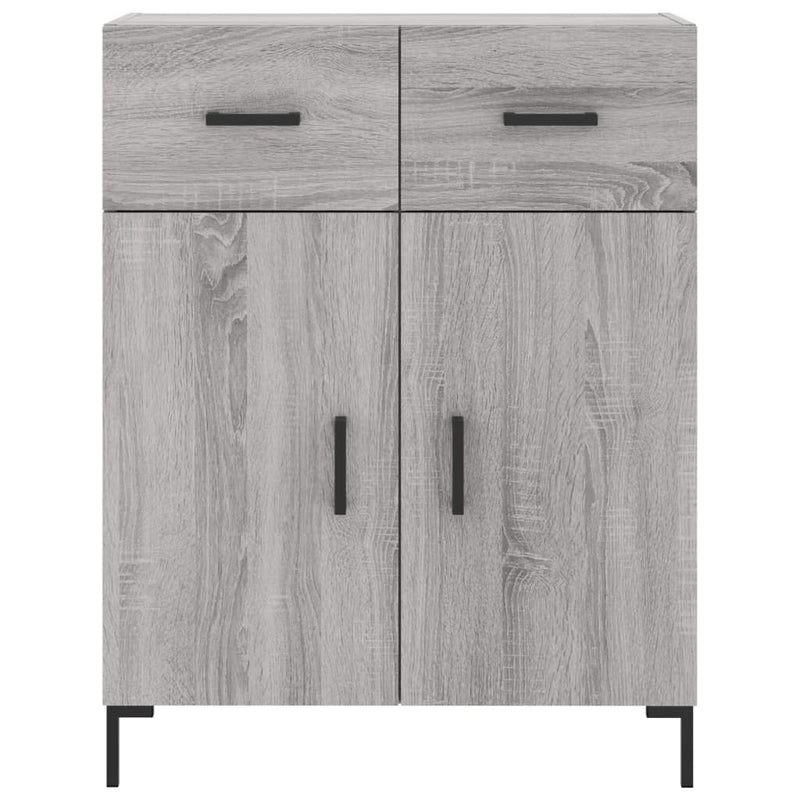 Highboard grå sonoma 69,5x34x180 cm konstruert tre