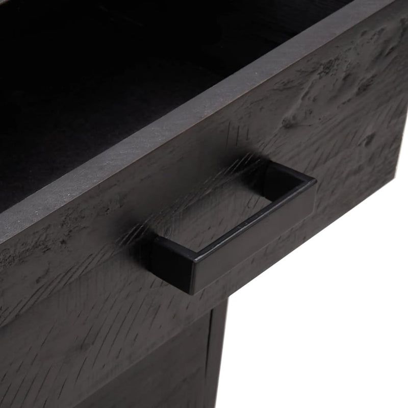 Nattbord 2 stk svart 36x30x45 cm heltre furu