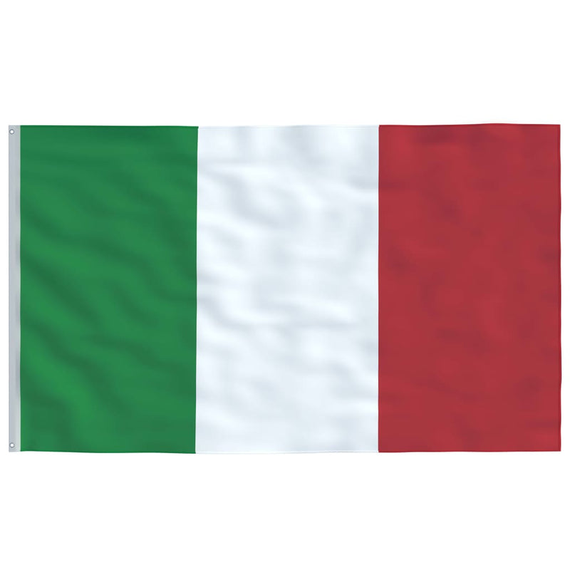 Italiensk flagg og stang 6,23 m aluminium