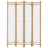 Sammenleggbar romdeler 4 paneler 160 cm bambus og lerret