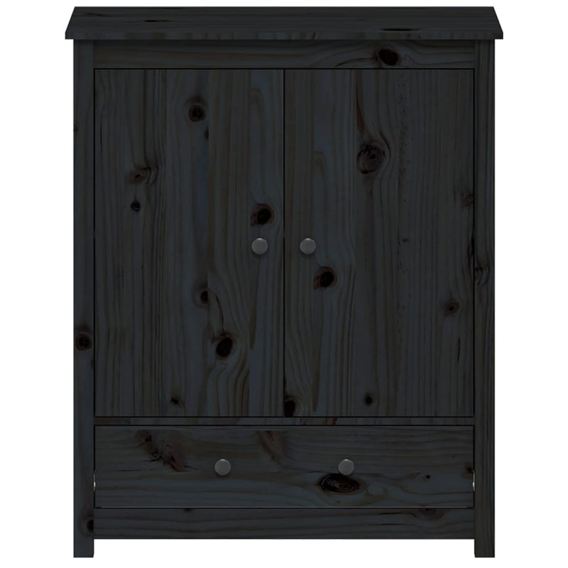 Highboard svart 83x41,5x100 cm heltre furu