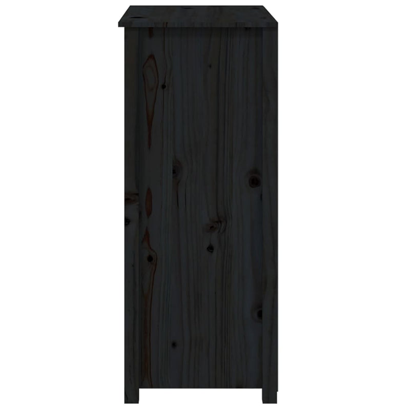 Highboard svart 83x41,5x100 cm heltre furu