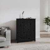 Highboard svart 83x41,5x100 cm heltre furu