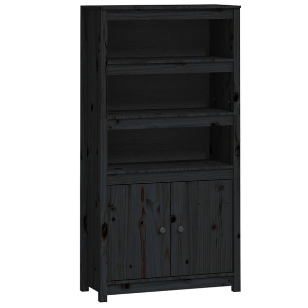 Highboard svart 80x35x154 cm heltre furu