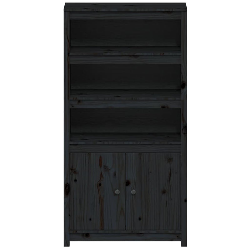 Highboard svart 80x35x154 cm heltre furu