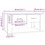 Salongbord røkt eik 80x50x40 cm konstruert tre